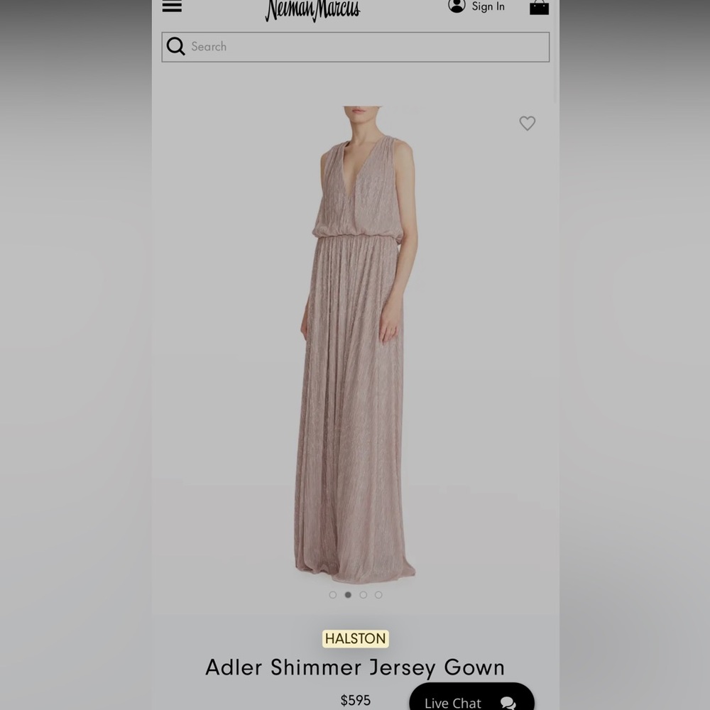 Halston Adler Shimmer Gown - Altered to fit Petite Body